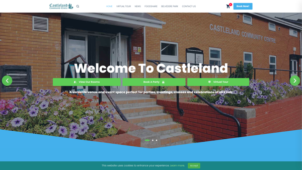 Screenshot of the The Castleland Community Association website