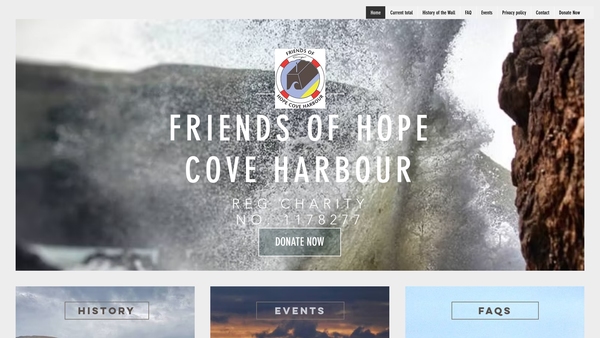 Screenshot of the Friends Of Hope Cove Harbour website