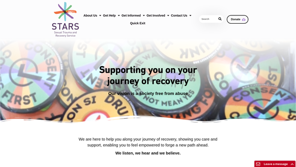 Screenshot of the Sexual Trauma and Recovery Services - Dorset Rape Crisis website