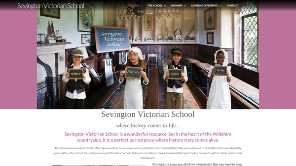 Screenshot of the Sevington Victorian School website
