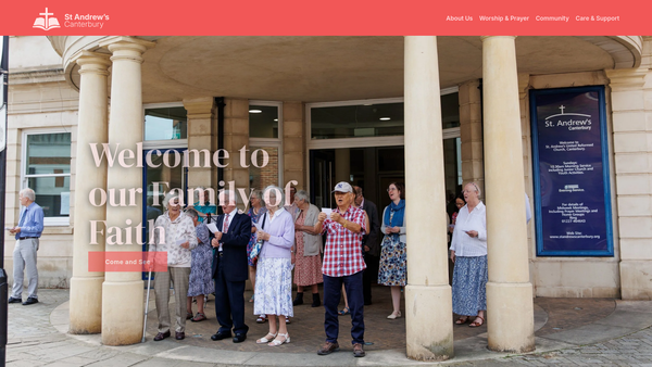 Screenshot of the St Andrew's Canterbury United Reformed Church Charity website