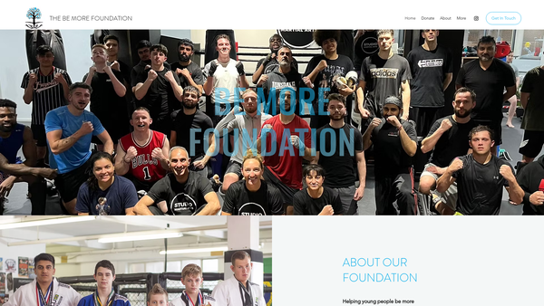 Screenshot of the Be More Foundation website