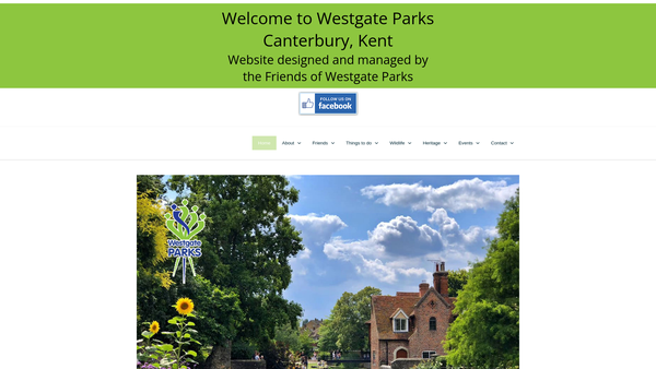 Screenshot of the Friends Of Westgate Parks website