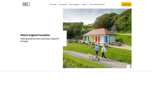 Screenshot of the The Historic England Foundation website