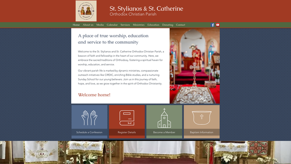 Screenshot of the Sts Stylianos And Catherine Parish website