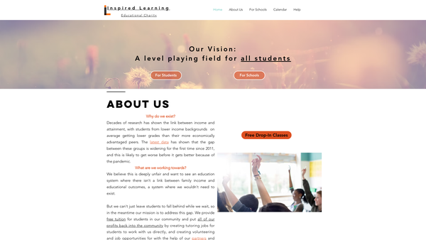 Screenshot of the Inspired Learning website