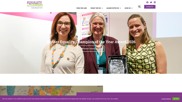 Screenshot of the Equality In Tourism International website