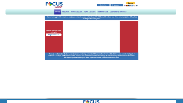 Screenshot of the Focus Surrey website