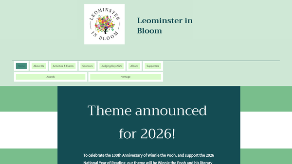 Screenshot of the Leominster In Bloom website