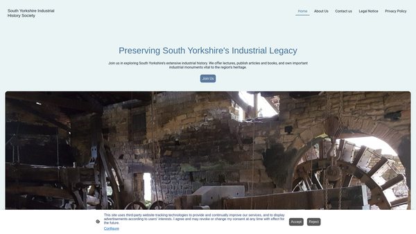 Screenshot of the South Yorkshire Industrial History Society website