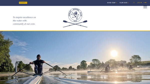 Screenshot of the Henley Rowing Club website