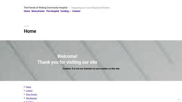 Screenshot of the The Friends Of Woking Community Hospital website