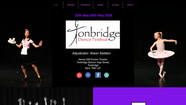 Screenshot of the Tonbridge Dance Festival website