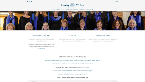 Screenshot of the Reading A440 Choir website
