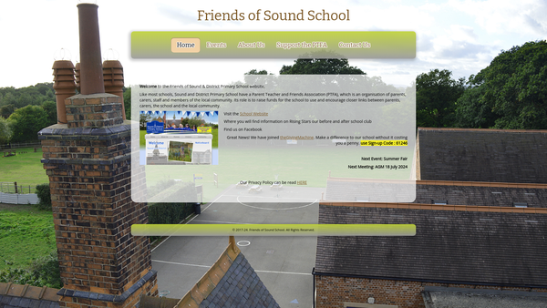 Screenshot of the Friends Of Sound School website