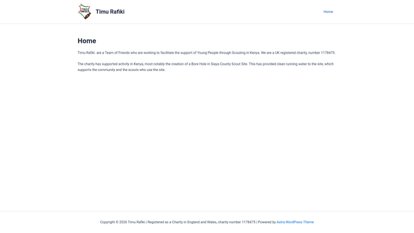 Screenshot of the Timu Rafiki website