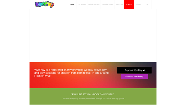 Screenshot of the Wyeplay website
