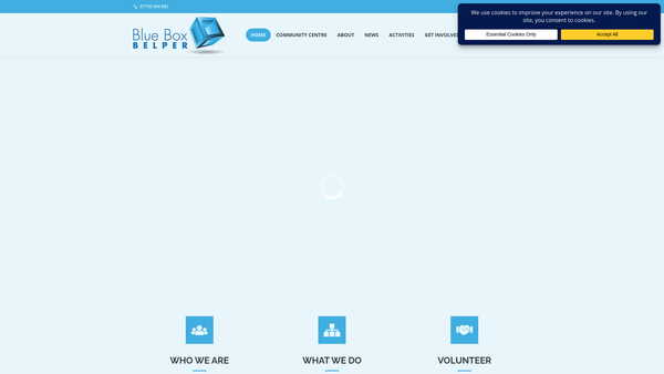 Screenshot of the Blue Box Belper website