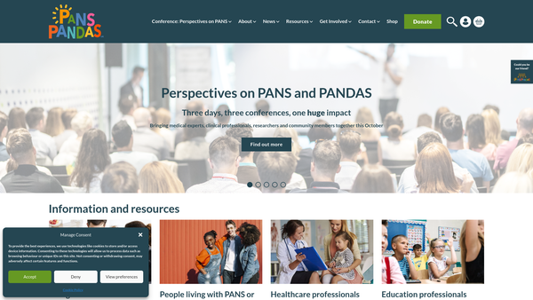 Screenshot of the Pans/pandas UK website