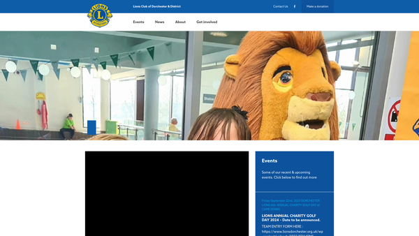 Screenshot of the Lions Club Of Dorchester & District (CIO) website
