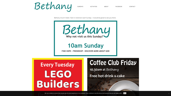 Screenshot of the Bethany Christian Church website