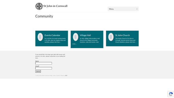 Screenshot of the St John Village Trust website