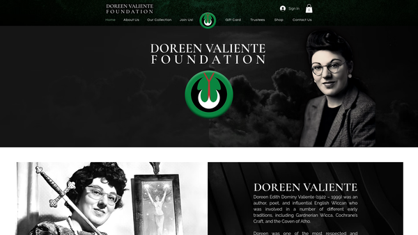 Screenshot of the The Doreen Valiente Foundation website
