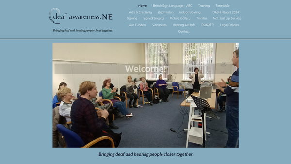 Screenshot of the Deaf Awareness: Ne website
