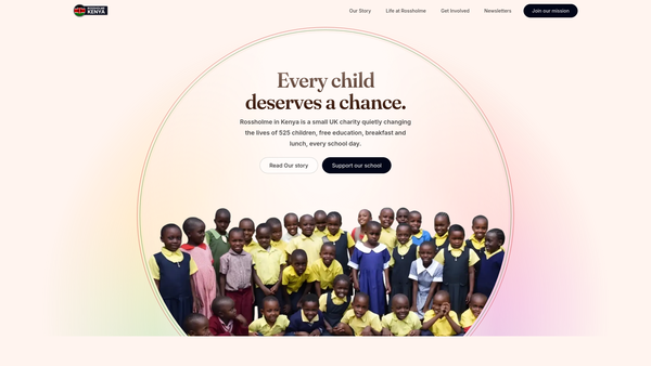 Screenshot of the Rossholme School In Kenya website