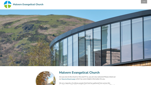 Screenshot of the Malvern Evangelical Church website