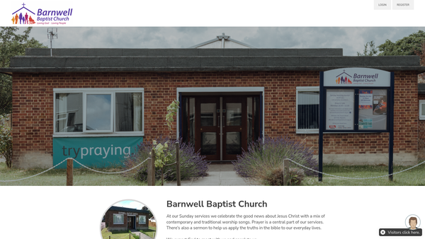 Screenshot of the Barnwell Baptist Church website