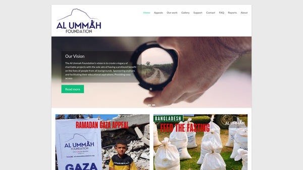 Screenshot of the Al Ummah Foundation website