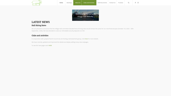 Screenshot of the The Lympne Playing Field And Village Hall website