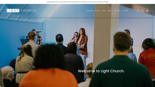 Screenshot of the Light Church (Stoke) website