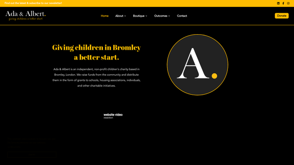 Screenshot of the Ada & Albert website