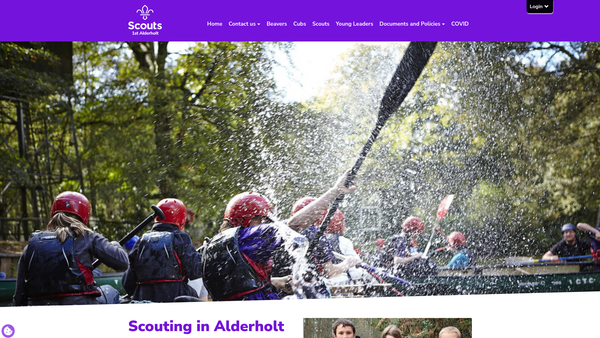 Screenshot of the 1st Alderholt Scout Group website