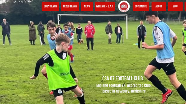 Screenshot of the Csa 07 Football Club website