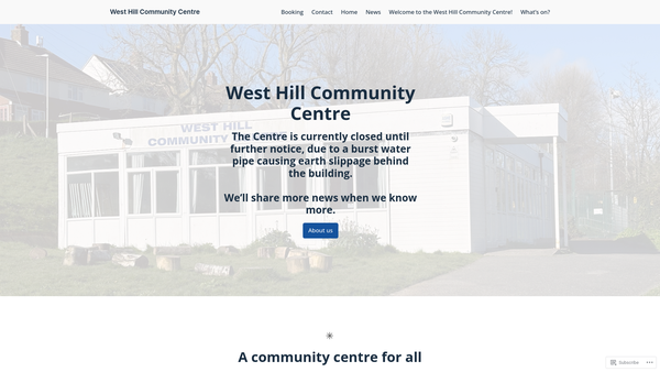Screenshot of the West Hill And District Community Association website