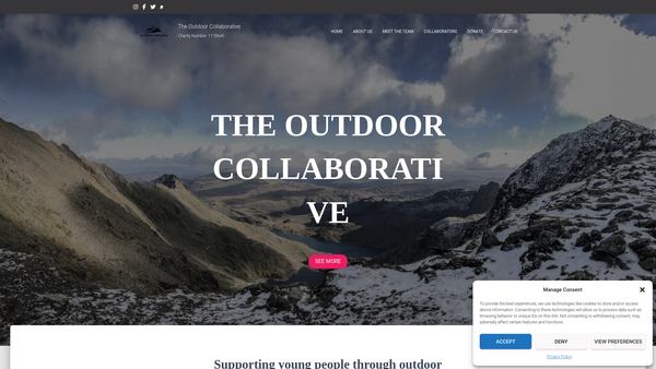 Screenshot of the The Outdoor Collaborative website