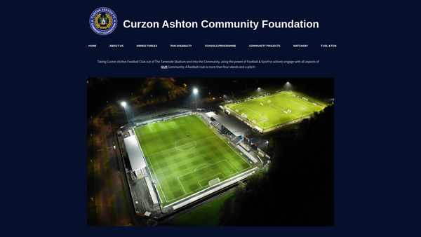 Screenshot of the Curzon Ashton Community Foundation website