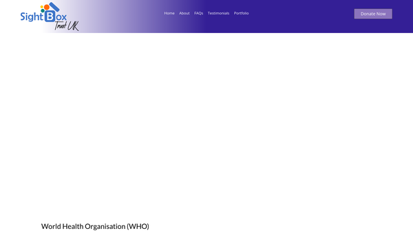 Screenshot of the Sightbox Trust website