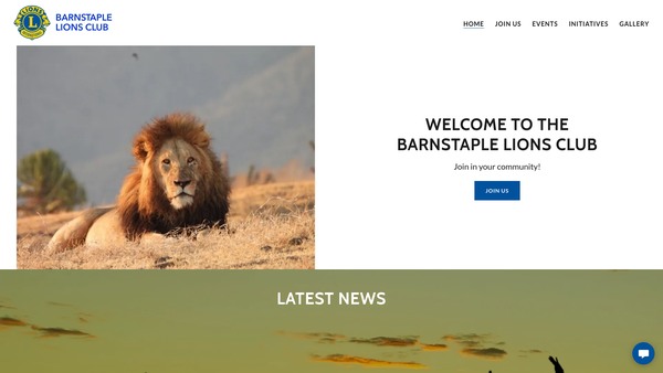Screenshot of the Barnstaple Lions Club website