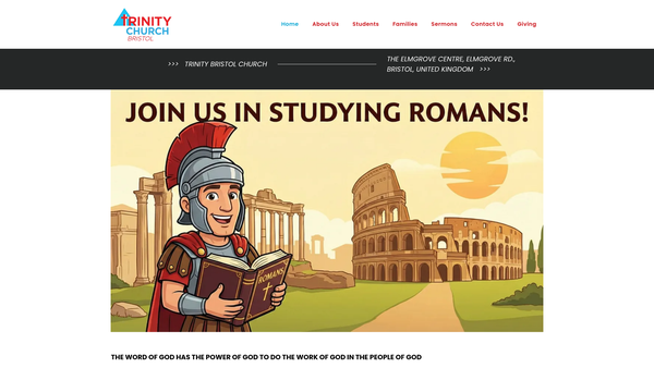 Screenshot of the Trinity Church Bristol website
