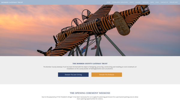 Screenshot of the Bomber County Gateway Trust website