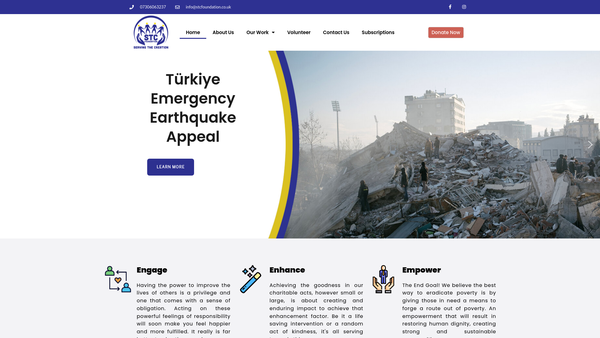 Screenshot of the Serving The Creation Foundation website