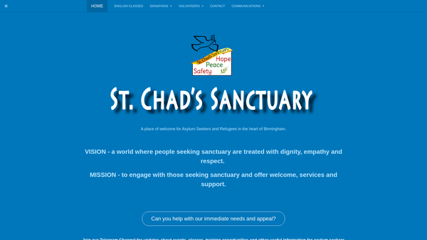 Screenshot of the St. Chad's Sanctuary website