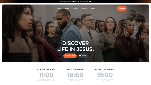 Screenshot of the Potter's House Christian Fellowship UK Bolton Church website