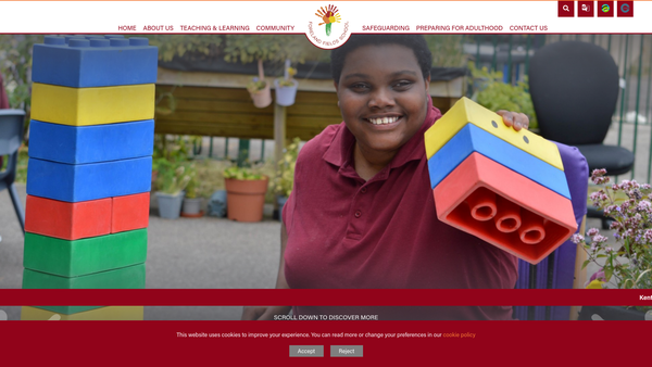Screenshot of the Foreland Fields Charity website