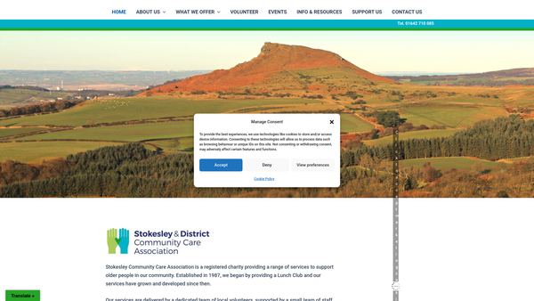 Screenshot of the Stokesley And District Community Care Association website