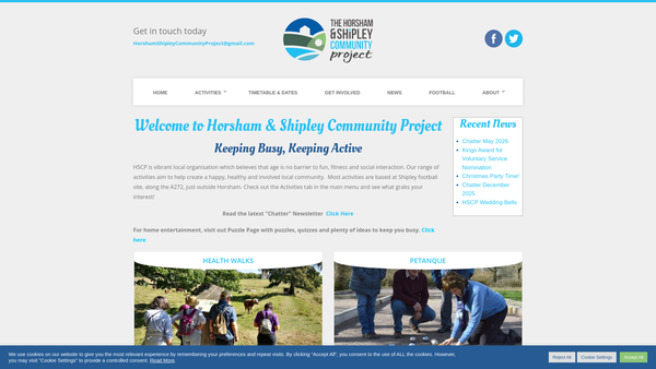 Screenshot of the Horsham & Shipley Community Project website